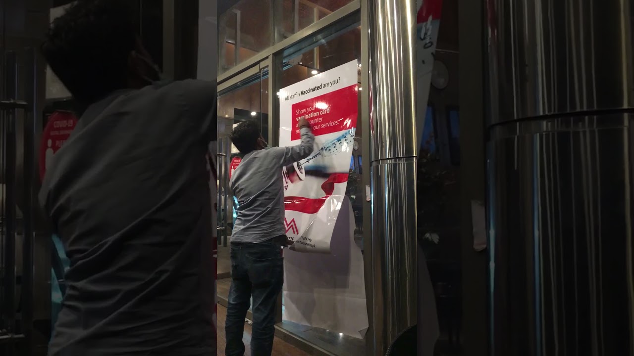 Vinyl Stickers Pasting on Glass