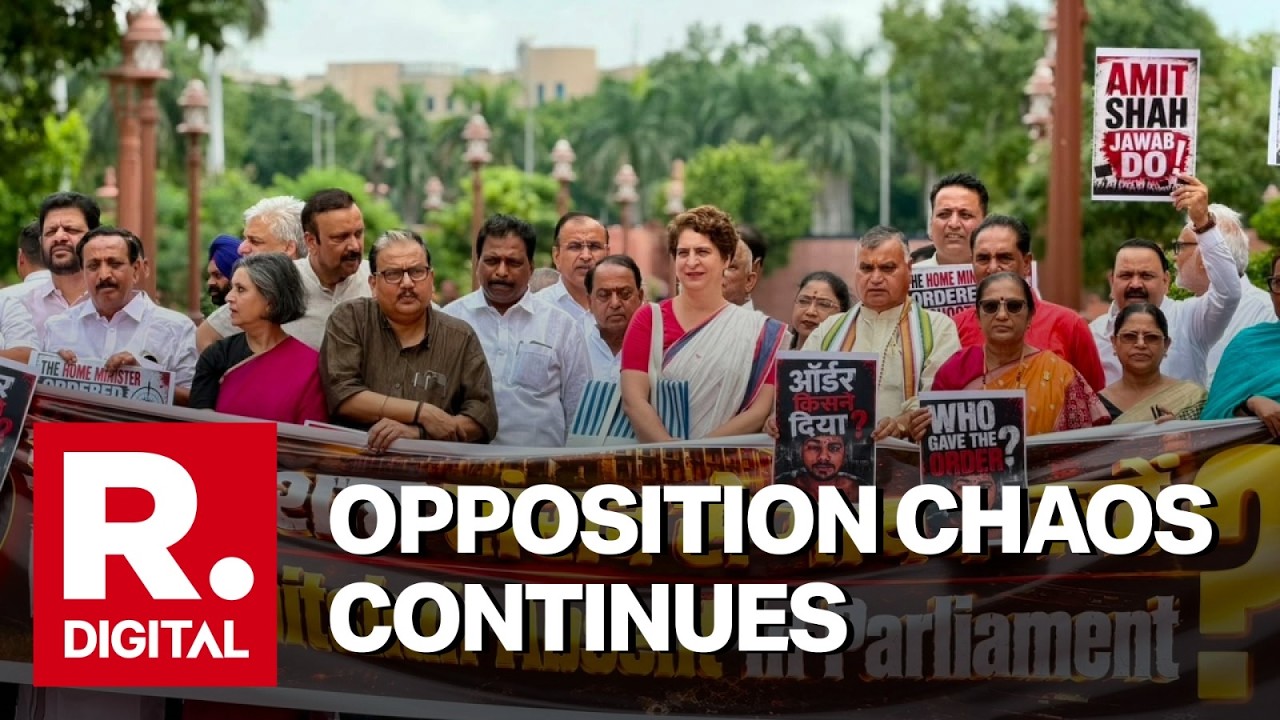 Direct Showdown at Parliament: Furious Opposition Demands Amit Shah's Resignation
