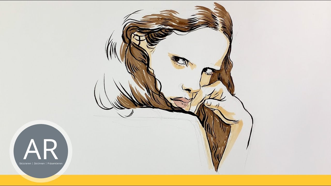 Die coolsten Portr&auml;t-Zeichentechniken. Schnell-Portrait. Mappenkurs Kommunikationsdesign
