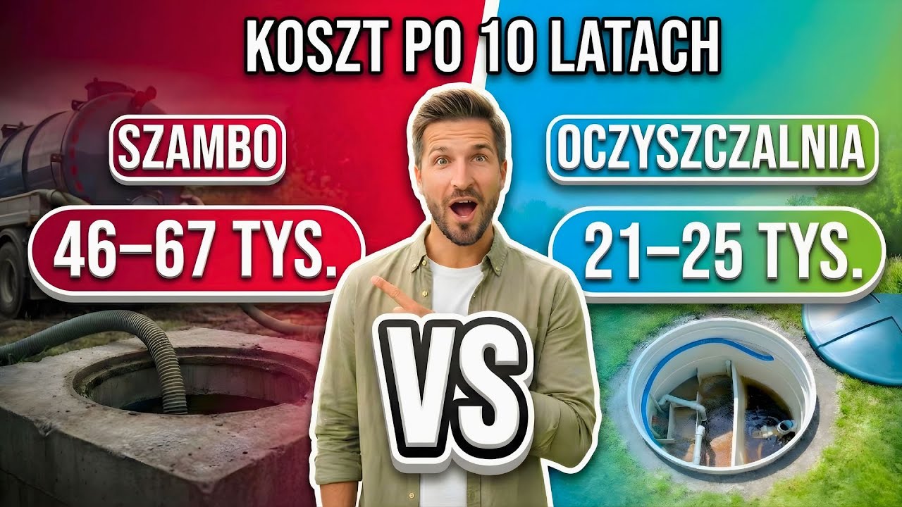 Szambo vs Oczyszczalnia - policzyliśmy koszty po 10 latach. Wynik zaskakuje!