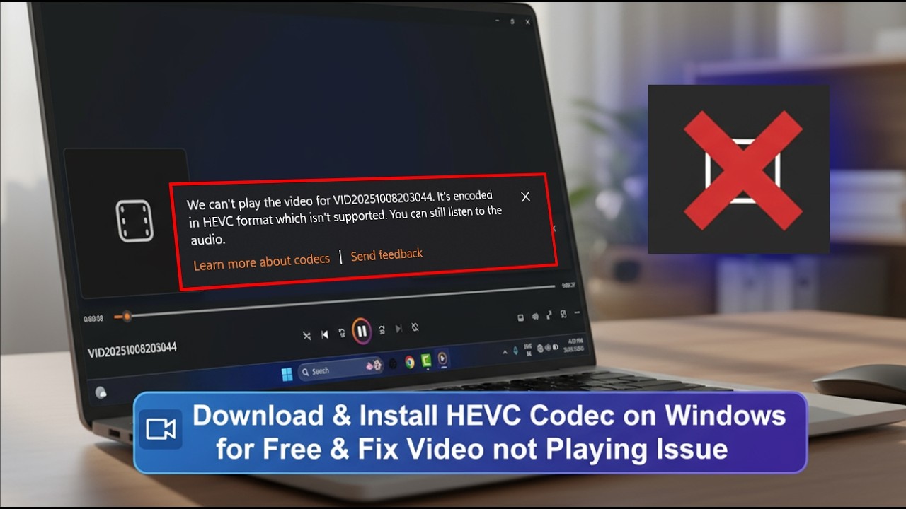 Fix &ldquo;We Can&rsquo;t Play the Video &ndash; HEVC Codec Not Supported&rdquo; Error in Windows 11/10 | 100% Working