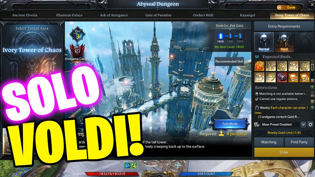 Solo Voldis Raid RUN Guide G1-G3 - [Solo Mode Lost Ark] - Aeromancer 1600