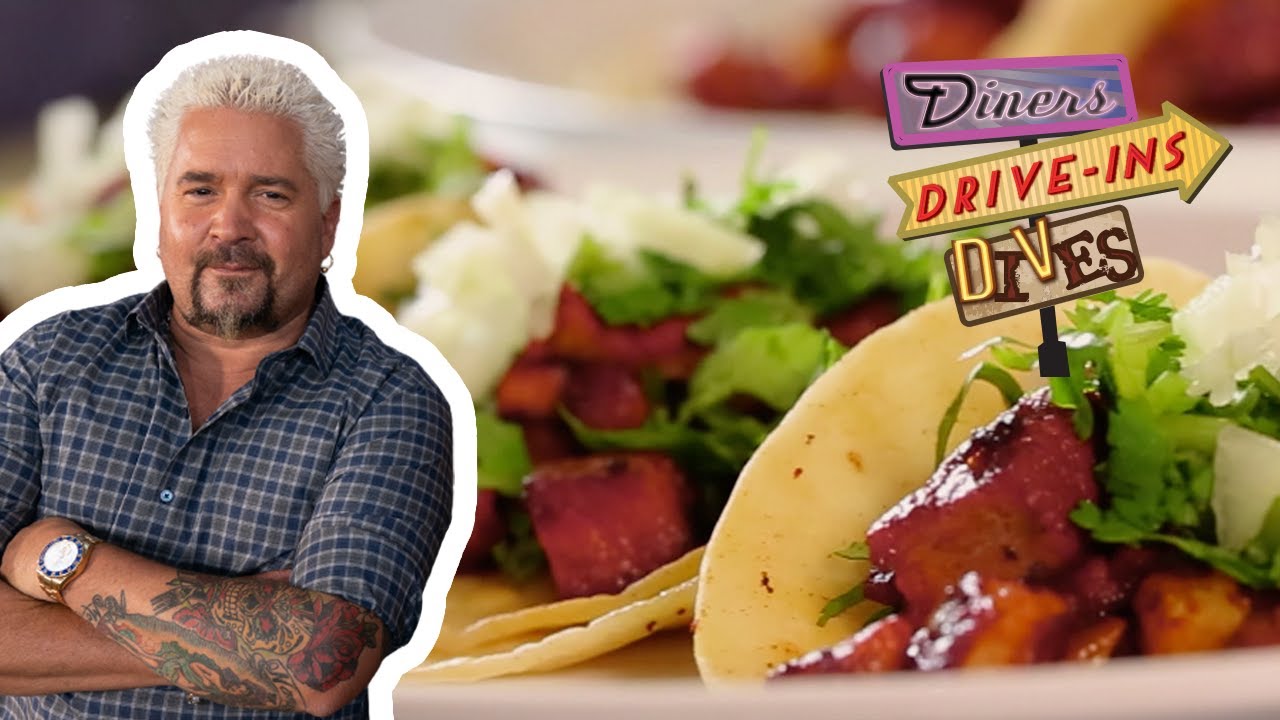 Guy Fieri Eats Some OUTSTANDING Tacos Al Pastor | Diners, Drive-Ins and Dives | Food Network
