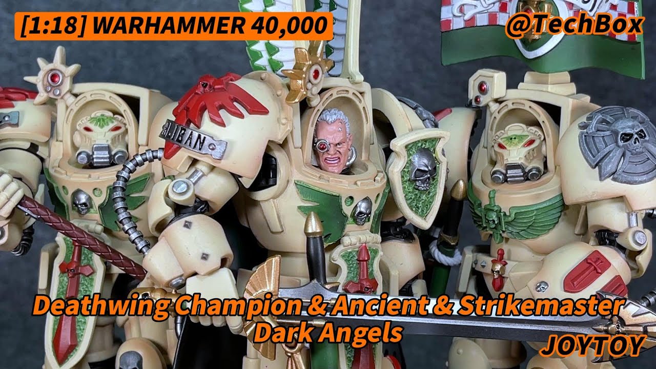 Joytoy Warhammer 40K, Dark Angels Deathwing Champion & Ancient & Strikemaster, 1/18 action figure