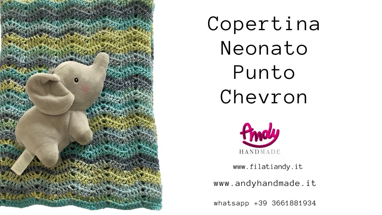 Tutorial Copertina punto chevron uncinetto ANDY