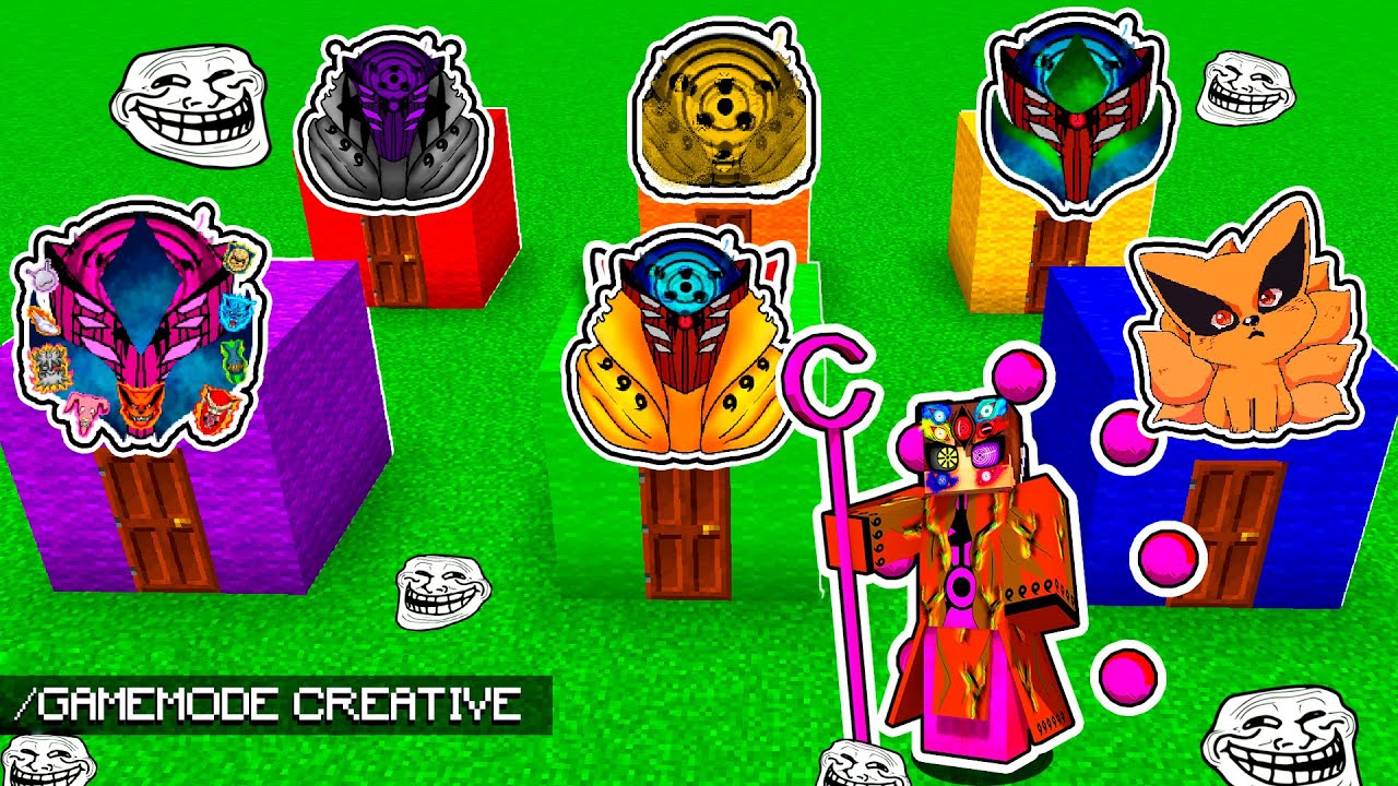 TROLLEI NO NÃO ESCOLHA A CASA ERRADA DA NARUTO JEDY COM CRIATIVO NO MINECRAFT !