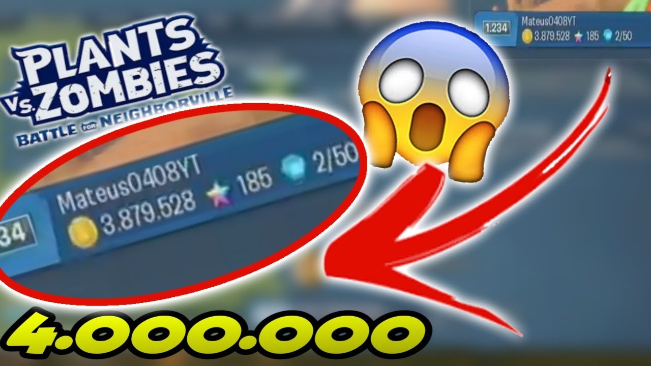 COMO CONSEGUIR MUITO DINHEIRO NO PLANTS VS ZOMBIES BATTLE FOR NEIGHBOREVILLE (4.000.000 EM UM MÊS!)