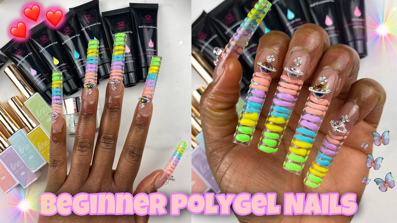 JELLY XXXL CROCODILE NAILS | Beginner Polygel Tutorial | LAZY GIRL METHOD | Makartt Polygel Review