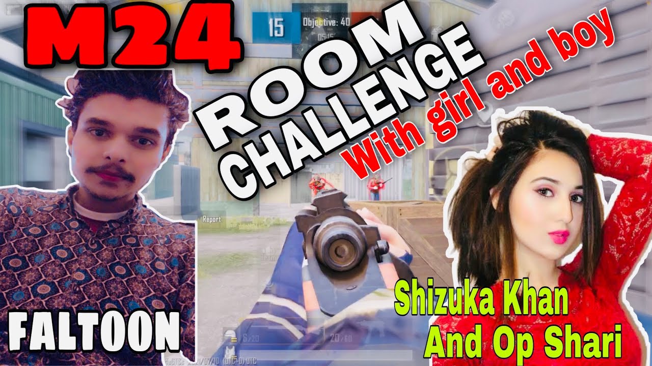 1v2 TDM Only M24 Room Challenge 1 vs 2| Me With Girl + Boy Fast Movements and slide In Pubg Mobile