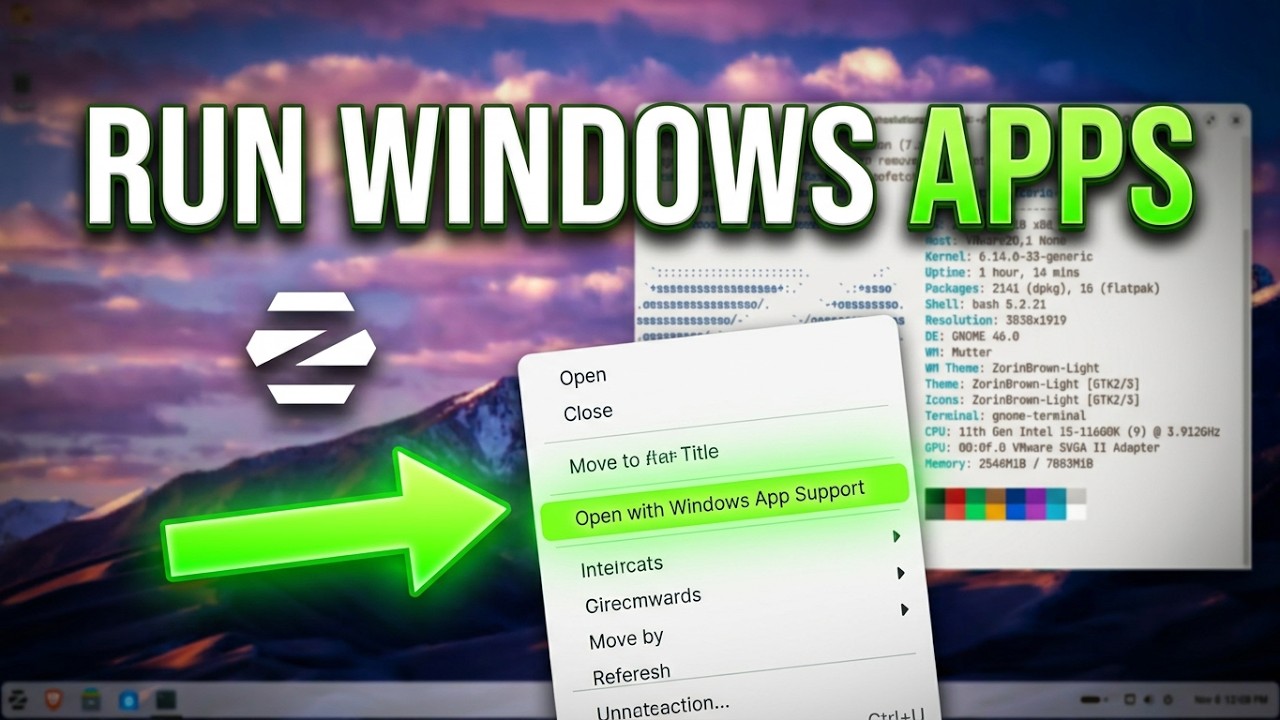 Как установить приложения Windows на Zorin OS 18 | Легкий запуск EXE-файлов (команды не требуются)