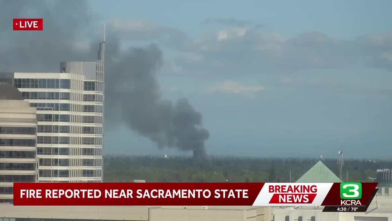 Sacramento fire crews respond to fire at a building in Campus Commons area