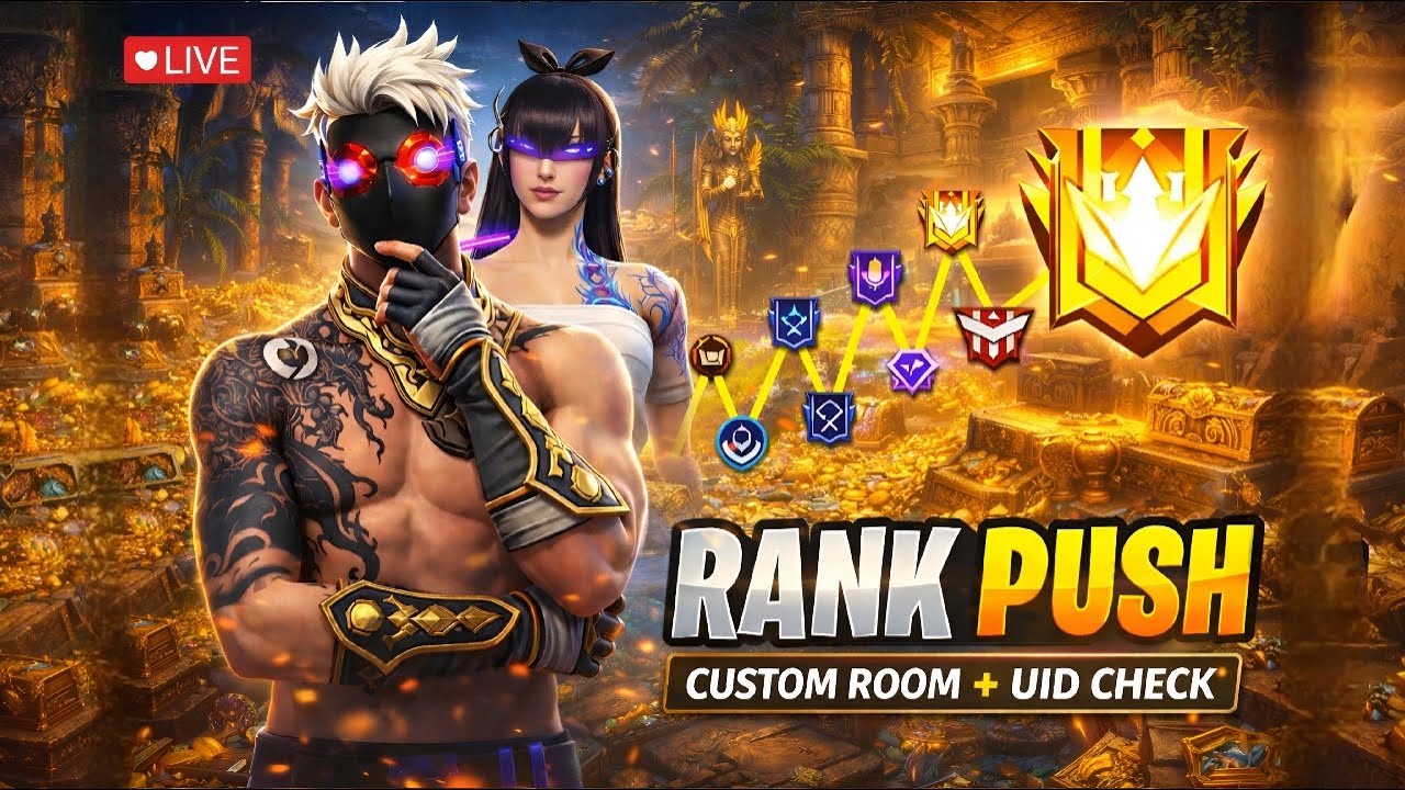 🔴 [Live] Grandmaster Push Begins 🔥 Custom Room + UID Check | Day 27/30