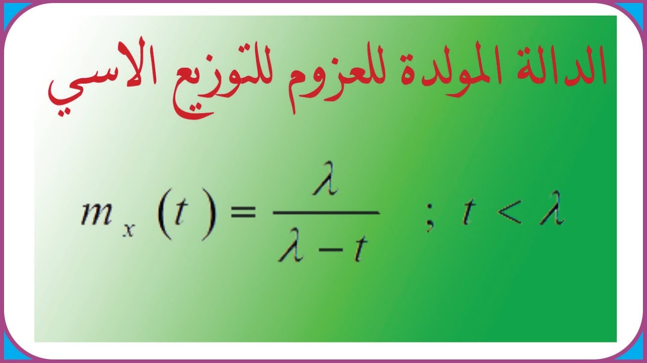Moment Generating Function Of The  Exponential Distribution