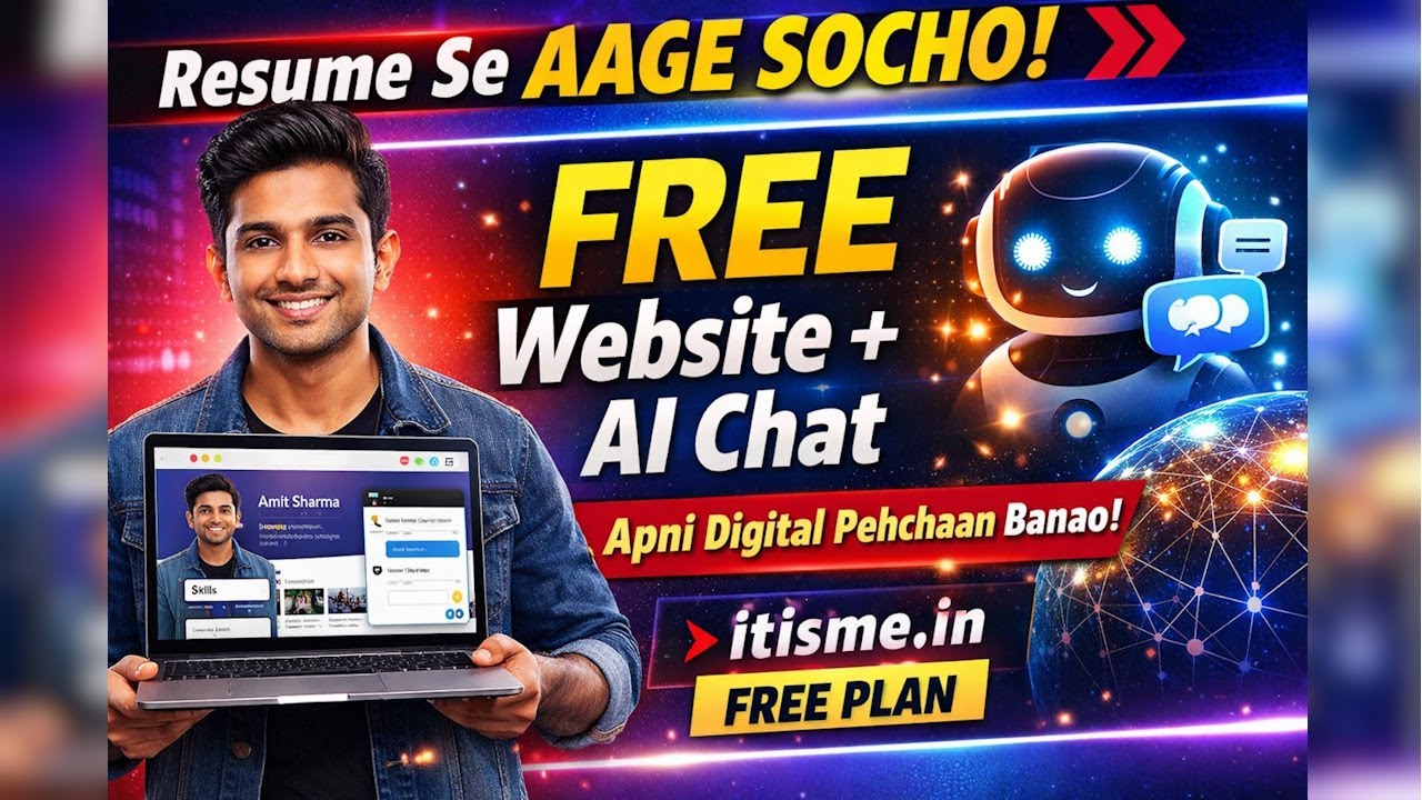 Resume Se Aage Socho | FREE Website + AI Chat 🤖 for Students, Freelancers & Business | itisme.in