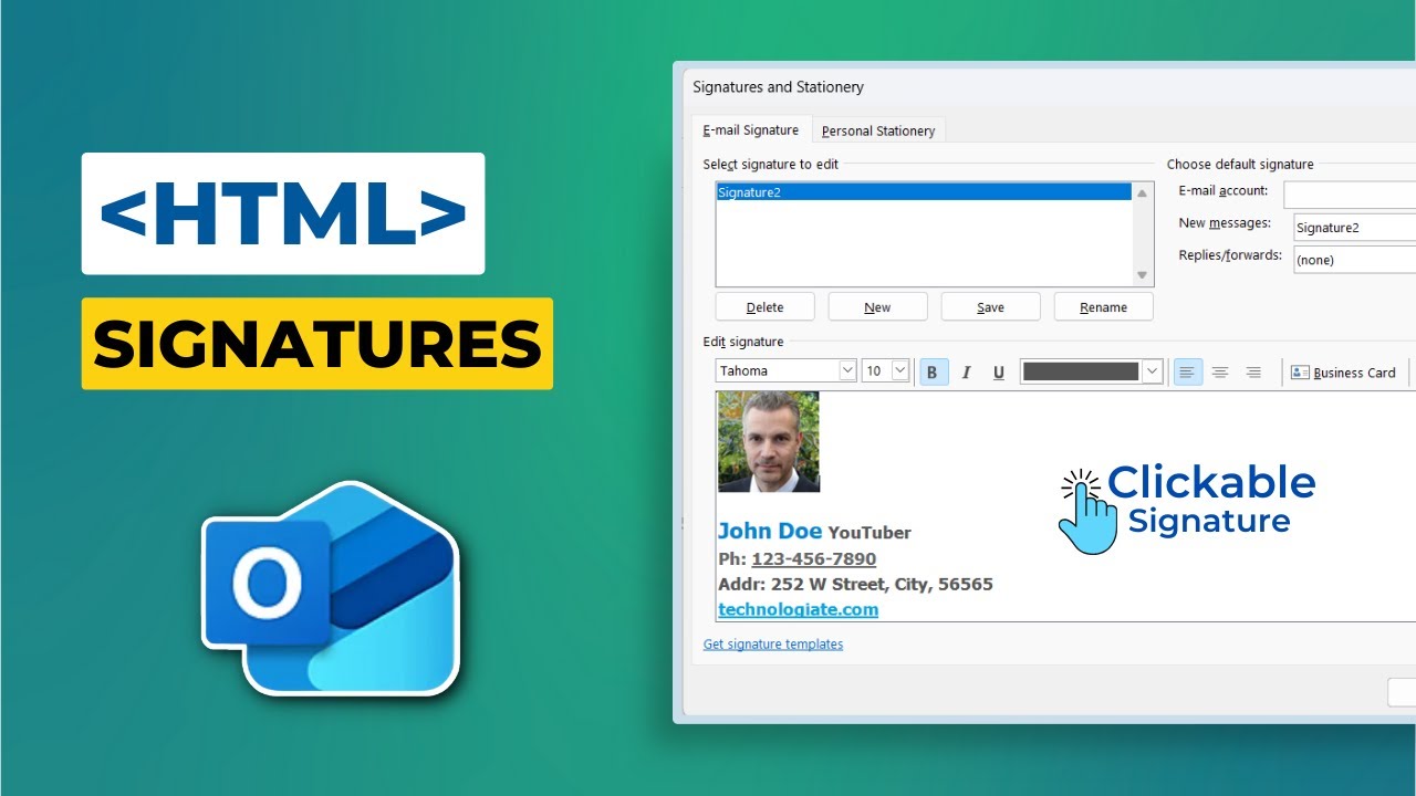 Добавьте подписи электронных писем Clickbale HTML в Outlook Desktop