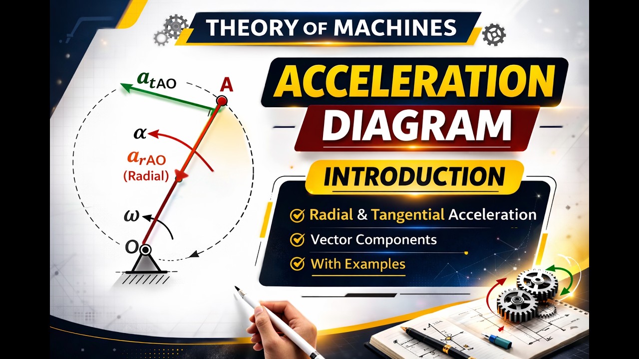 Introduction to Acceleration Diagram | Theory of Machines | Radial & Tangential Acceleration