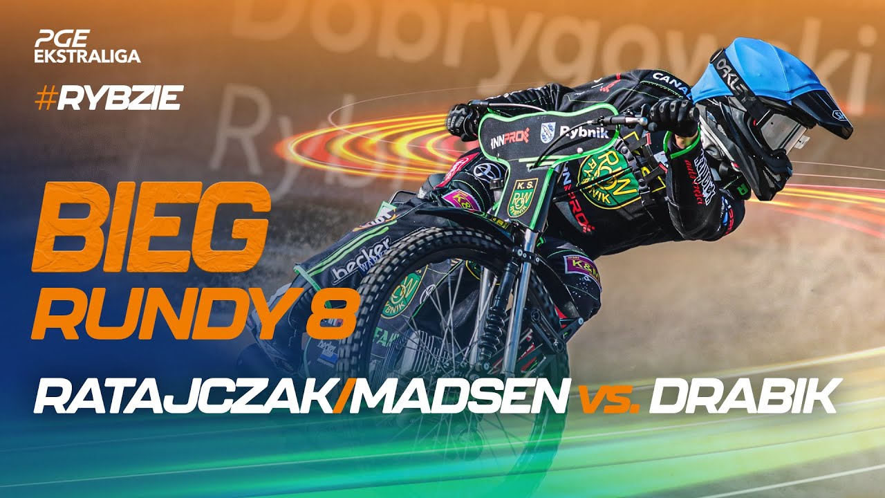 Speedway. Żużel. Mecz: Damian Ratajczak vs. Maksym Drabik (top bieg 8. rundy #RYBZIE)
