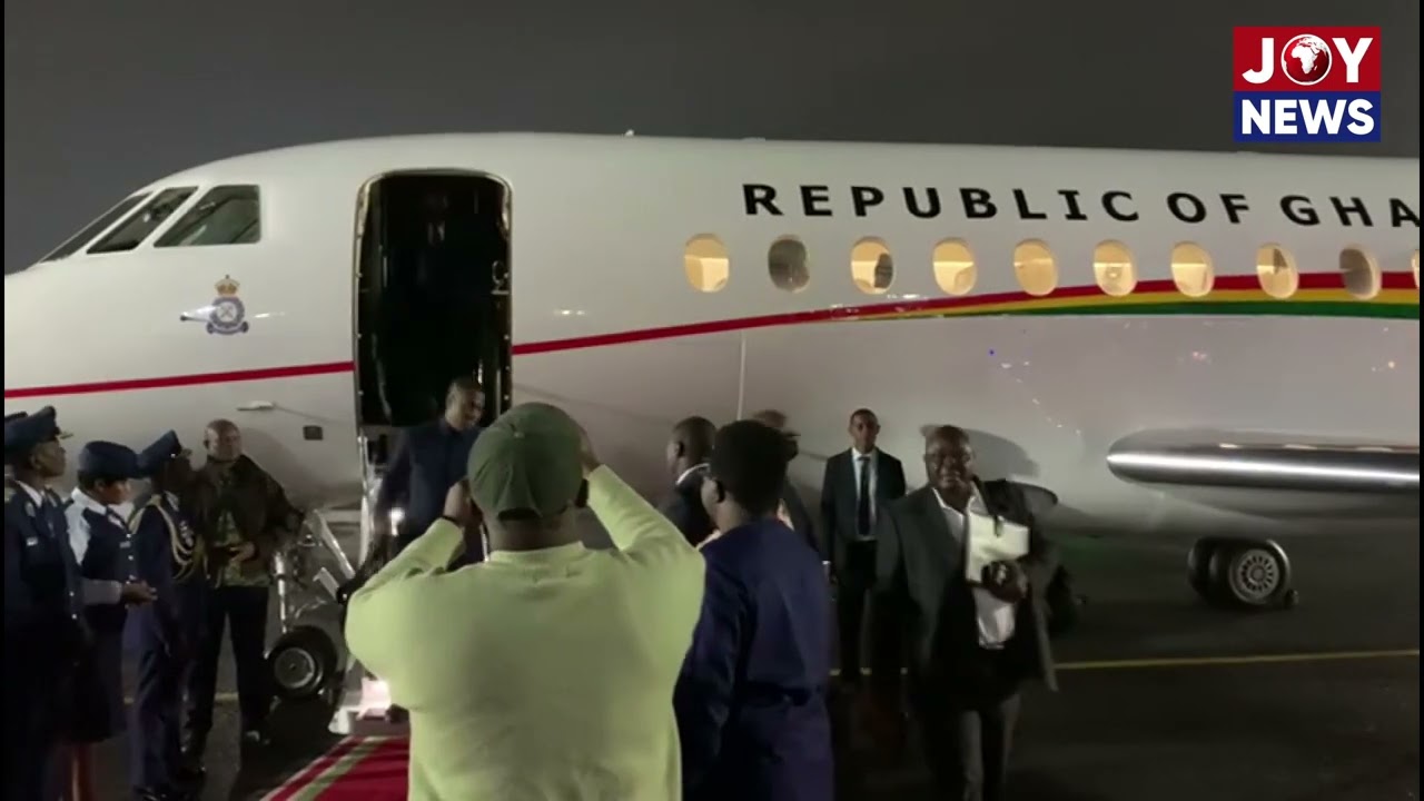 President John Mahama arrives in Nairobi, Kenya.