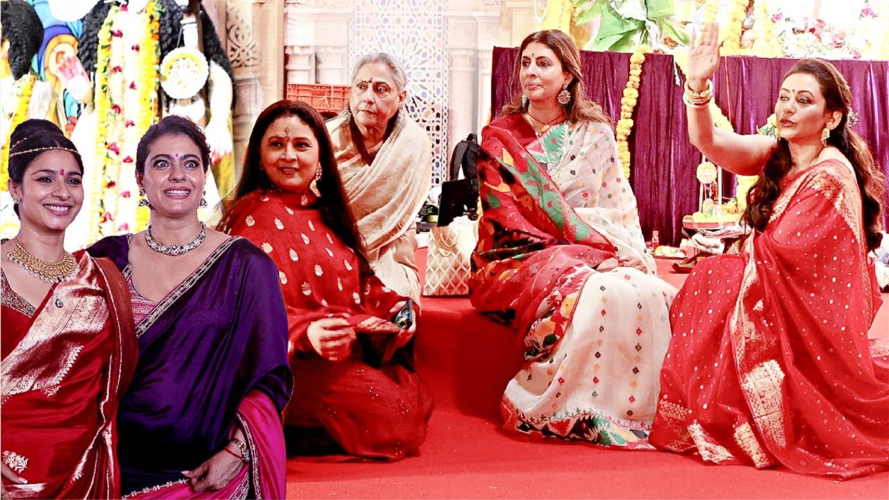 Jaya Bachchan, Rani Mukherjee, Shweta Nanda Together At Kajol Durga Puja 2024