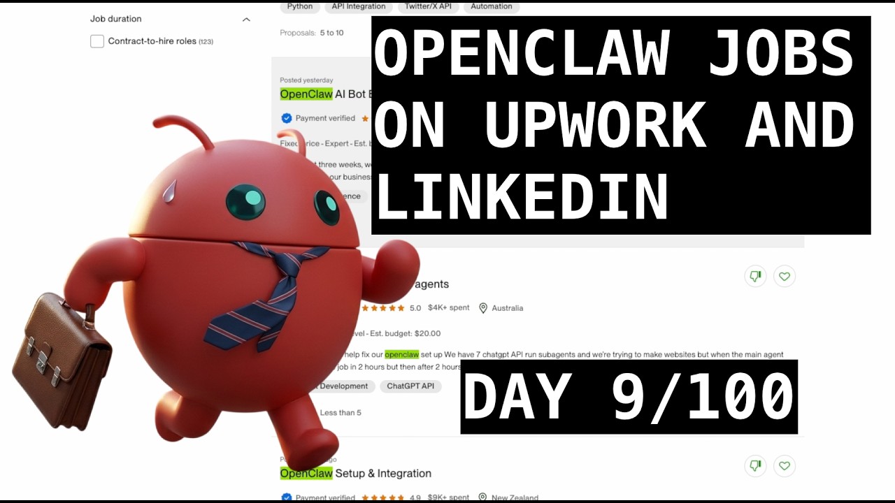 Upwork & LinkedIn Jobs for OpenClaw Specialists: What People Want to Hire OpenClaw to Do | Day 9/100
