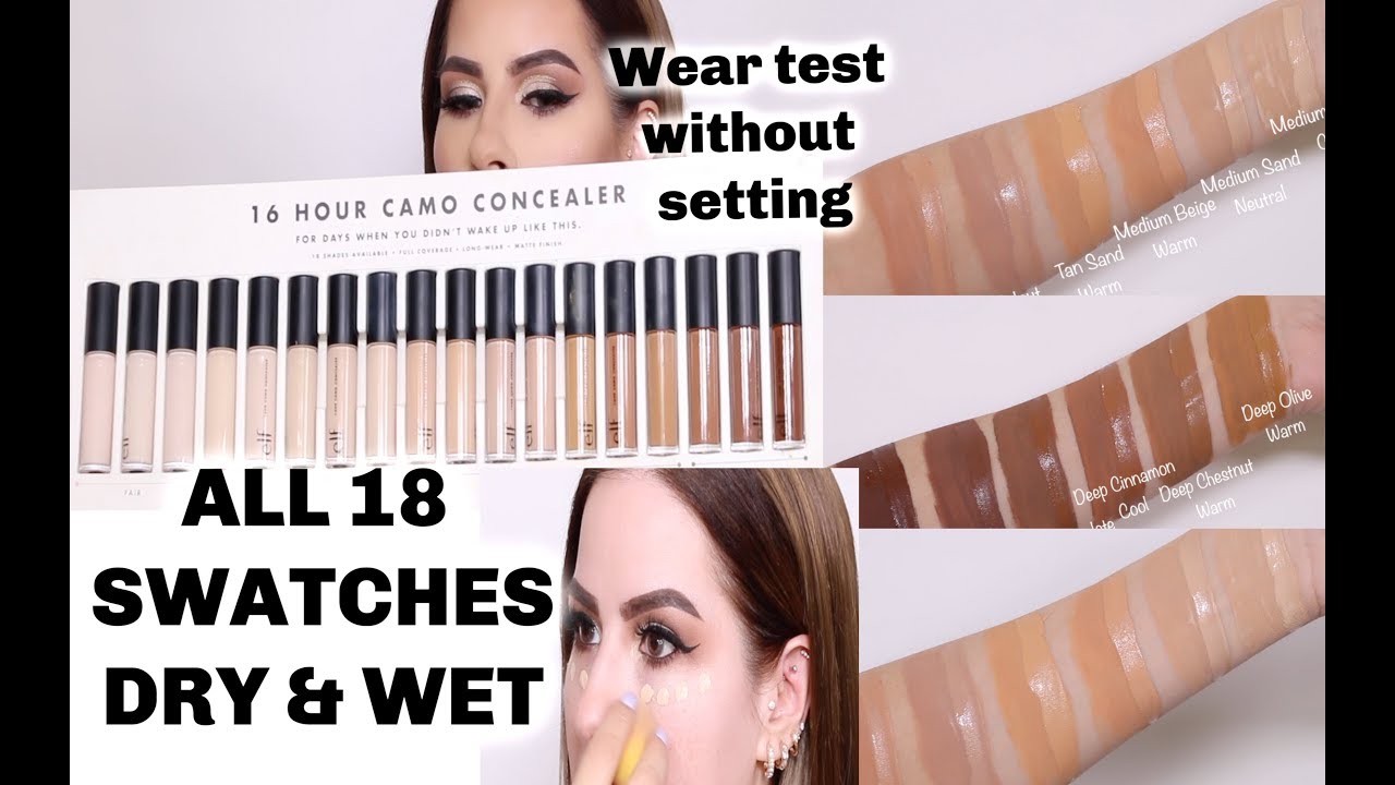ELF CAMO CONCEALER REVIEW | ALL SWATCHES | BEST FULL COVERAGE DRUGSTORE CONCEALER