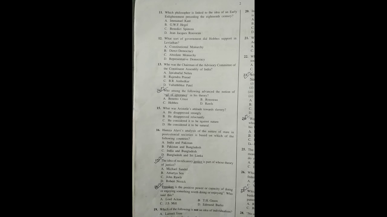 JNU MA Political Science Entrance question paper 2019|| JNU Political Science question paper 2019