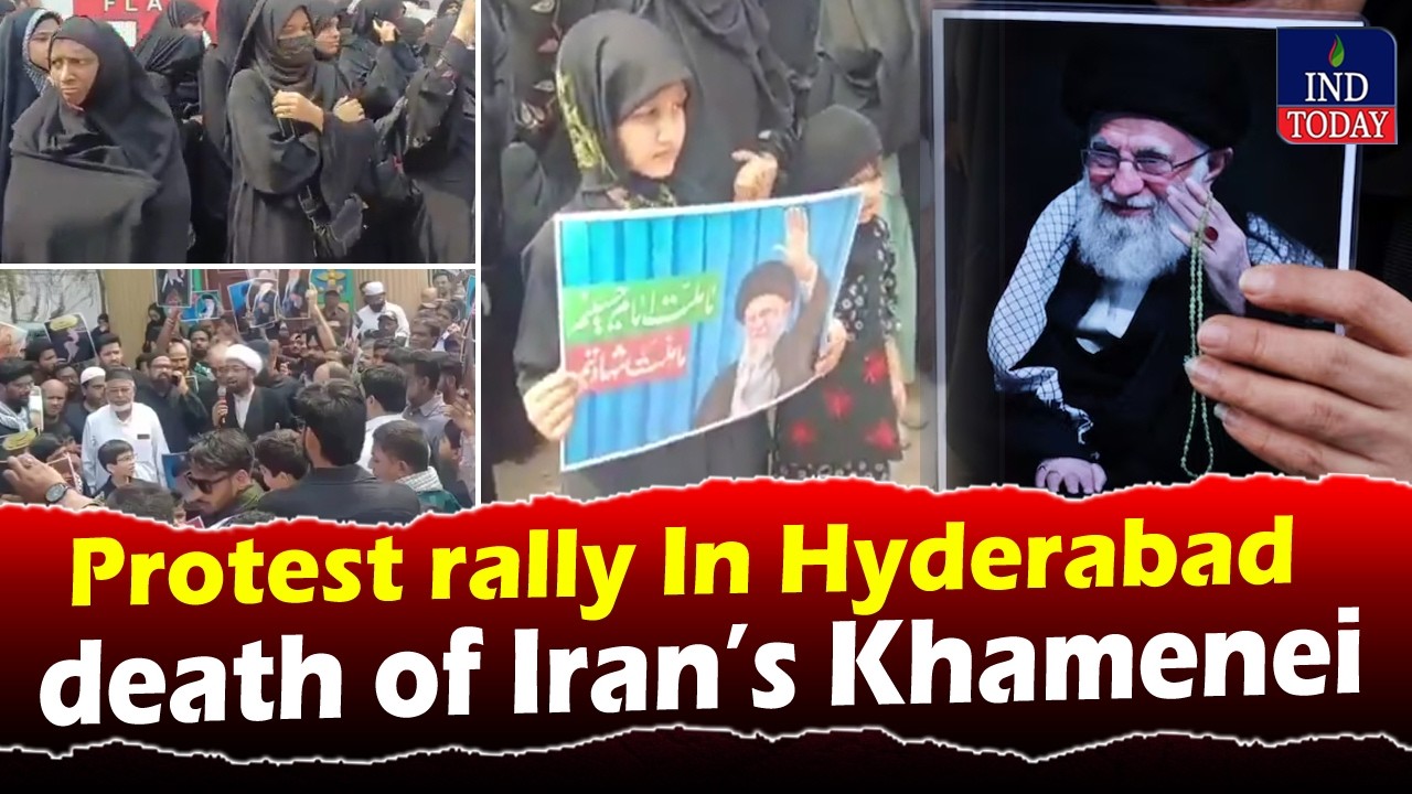 Massive Protest Rally, Mourning Over Death Of Iran&rsquo;s Khamenei In Hyderabad&rsquo;s old City