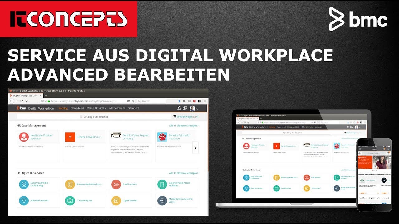 Service aus BMC Digital Workplace Advanced bearbeiten | ITConcepts Schweiz