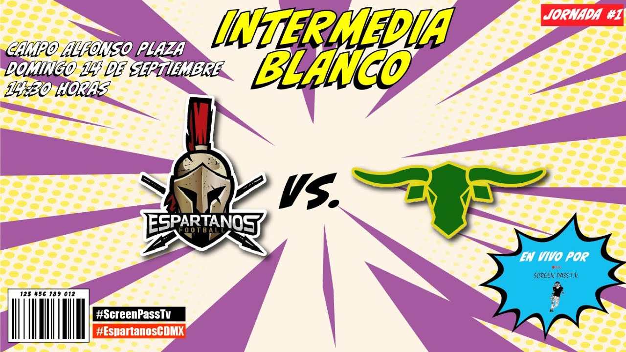 Espartanos CDMX vs. Vaqueros P5 Intermedia Blanco Jornada 1