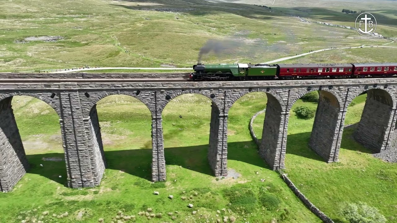 The Flying Scotsman crossing Ribblehead Viaduct