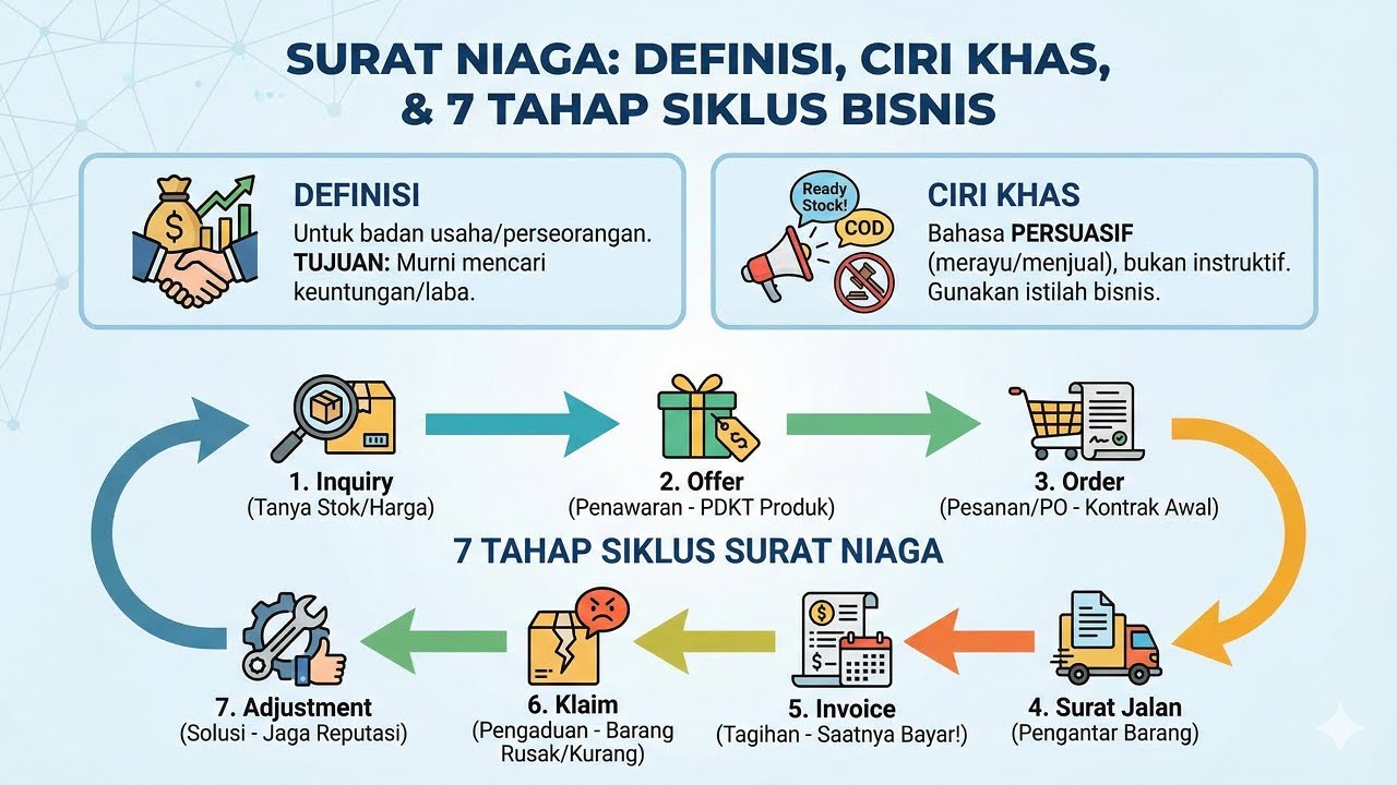 Materi Surat Niaga: Pengertian, Ciri Persuasif, dan 7 Siklus Jual Beli