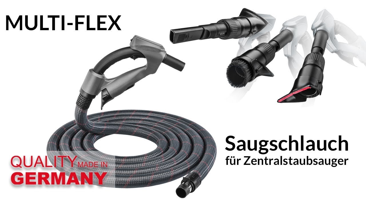MULTI-FLEX Saugschlauch f&uuml;r Zentralstaubsauger mit 3 integrierten Saugd&uuml;sen