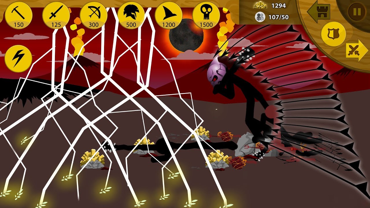 Stick War Legacy - Beat Final Boss with Only Lighting Storm & Archidon Rain