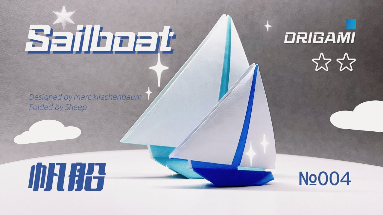 Daily Origami Challenge #13 / Sailing Boats / Make a small sailboat from a single sheet of paper
