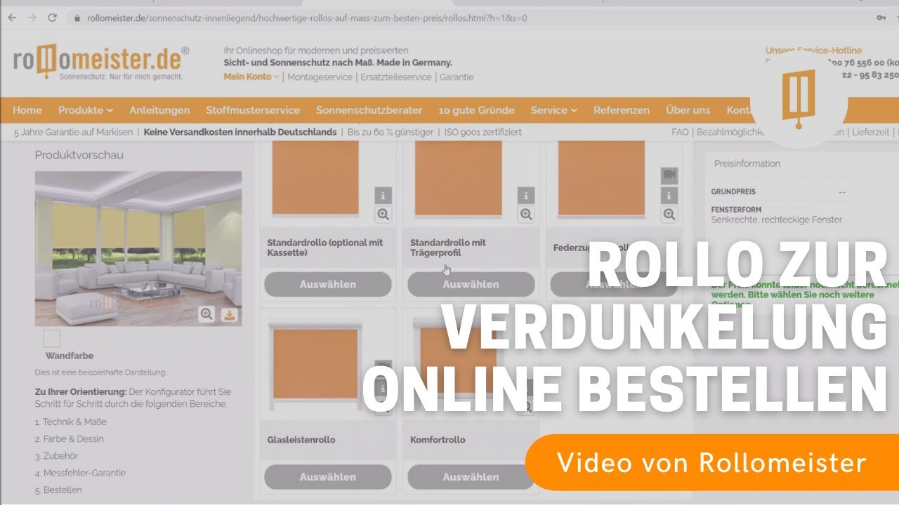 Rollo zur Verdunkelung (auch für Montage ohne Bohren) online bestellen 💡 - Video Anleitung