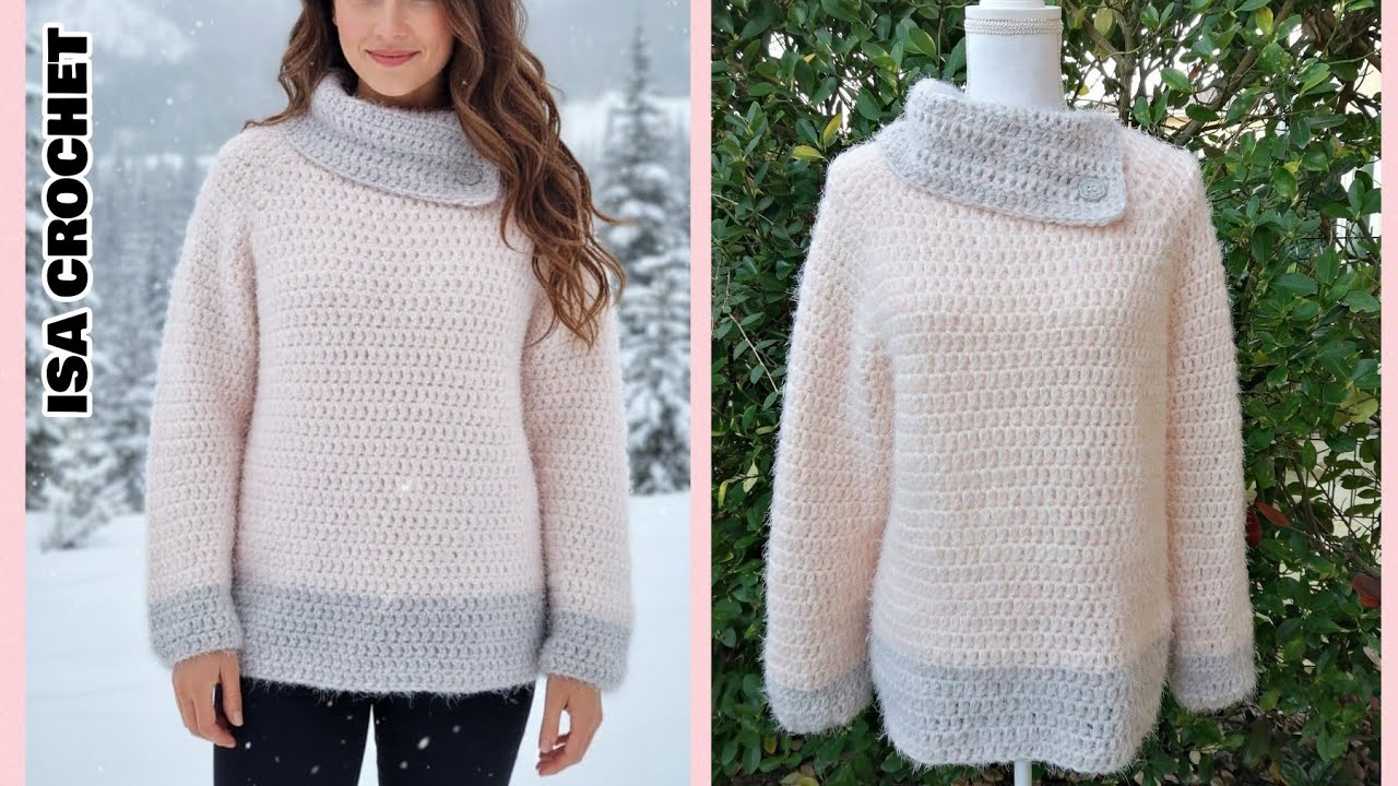  Pull top down ❄️Flocon❄️ au crochet facile idéal débutant @isacrochet 