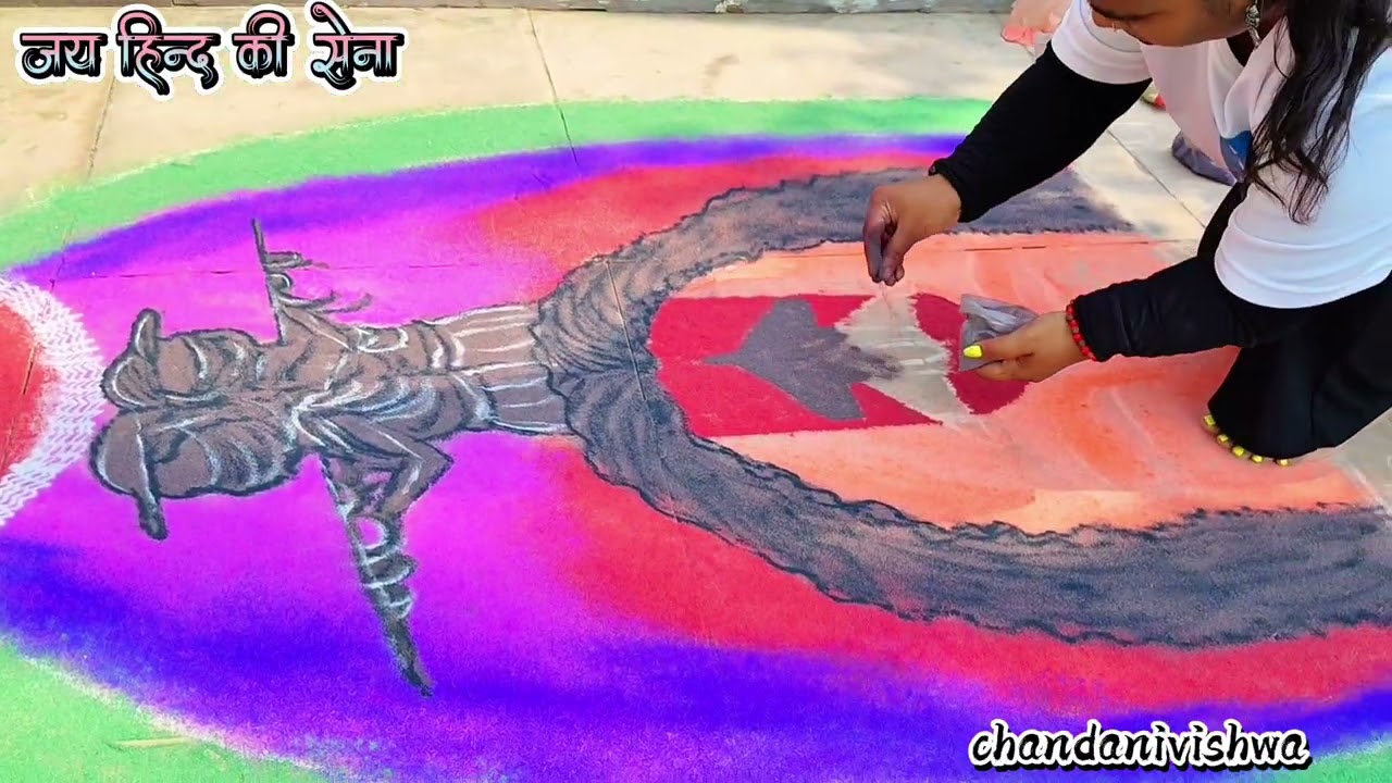 Operation Sindoor Rangoli Art🇮🇳जब रंग बोले वीरता की कहानी🇮🇳Tribute to Operation Sindoor Rangoli Art