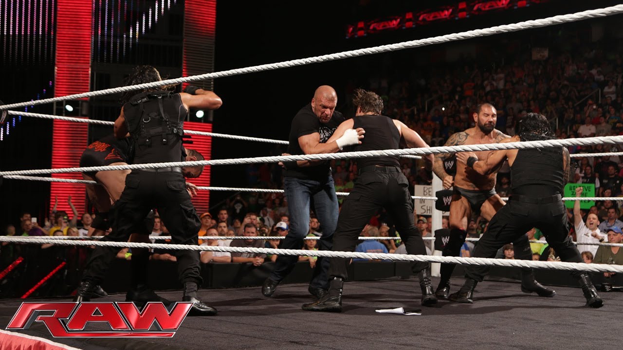 The Shield vs. Evolution WWE Payback contract signing: Raw, May 26, 2014