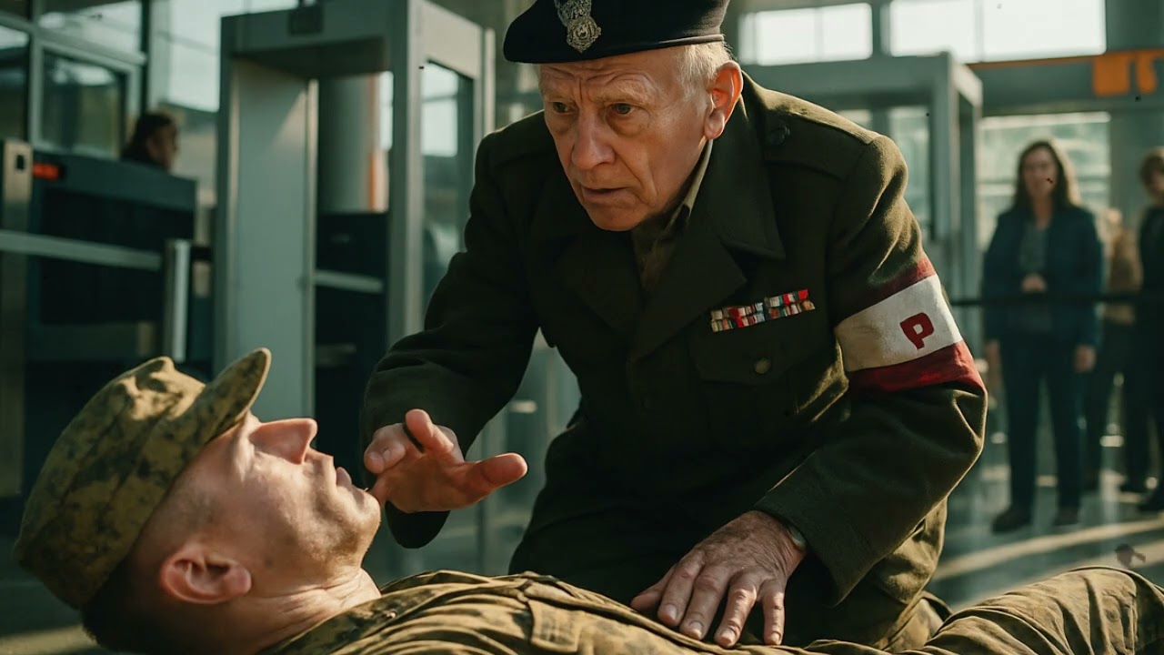 Stary weteran właśnie wsiadał do samolotu — aż ranny żołnierz US Marine zemdlał przy kontroli