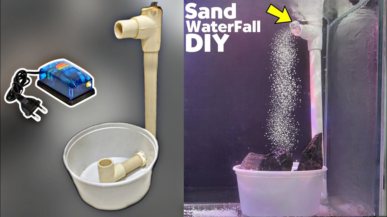 DIY Sand Waterfall for Aquarium | How to make aquarium underwater waterfall Decoration