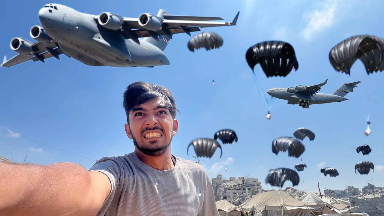 جسر مساعدات جوي ضخم بمشاركة السعودية والأردن والأمارات على شمال #غزة ✈️🤯
