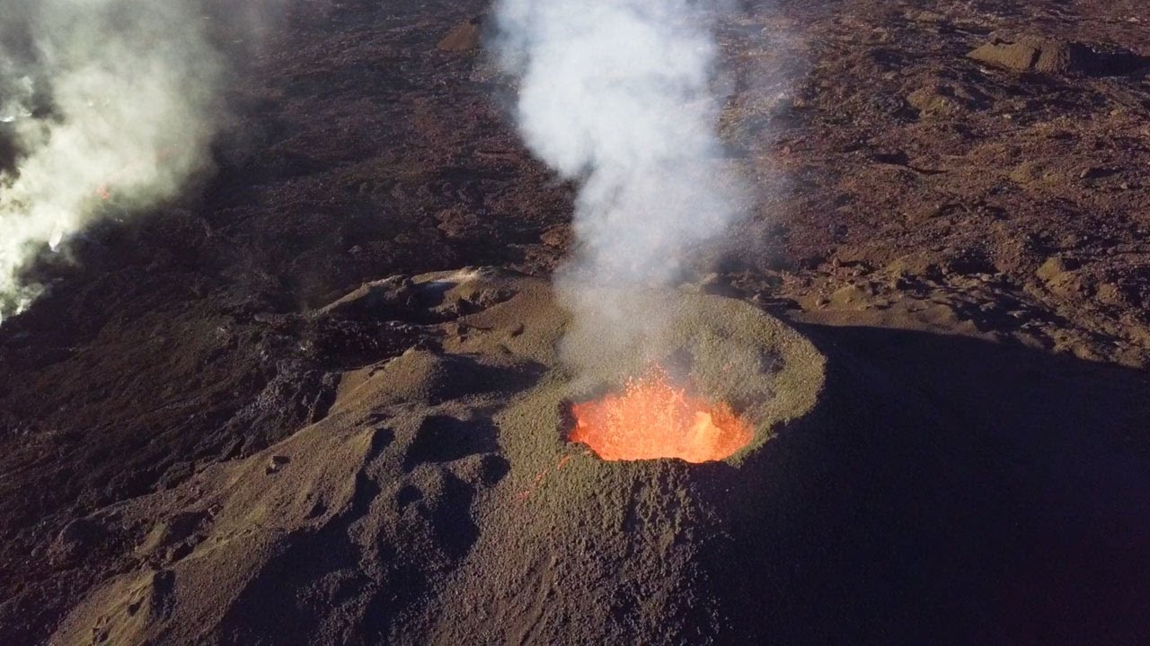 Amazing Drone Over Volcano