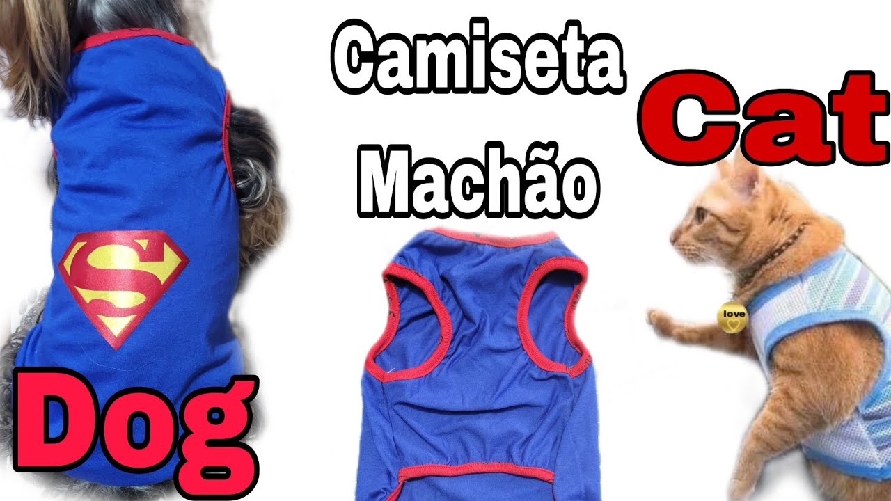 Camiseta pet Machão ( combo de modelagens Gato e Dog )