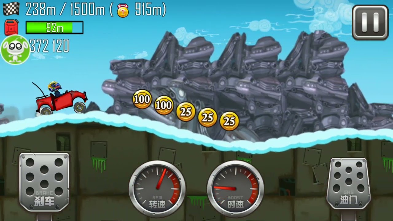 Я играю в игру hill climb racing китайская версия мод White mod hcr mod
