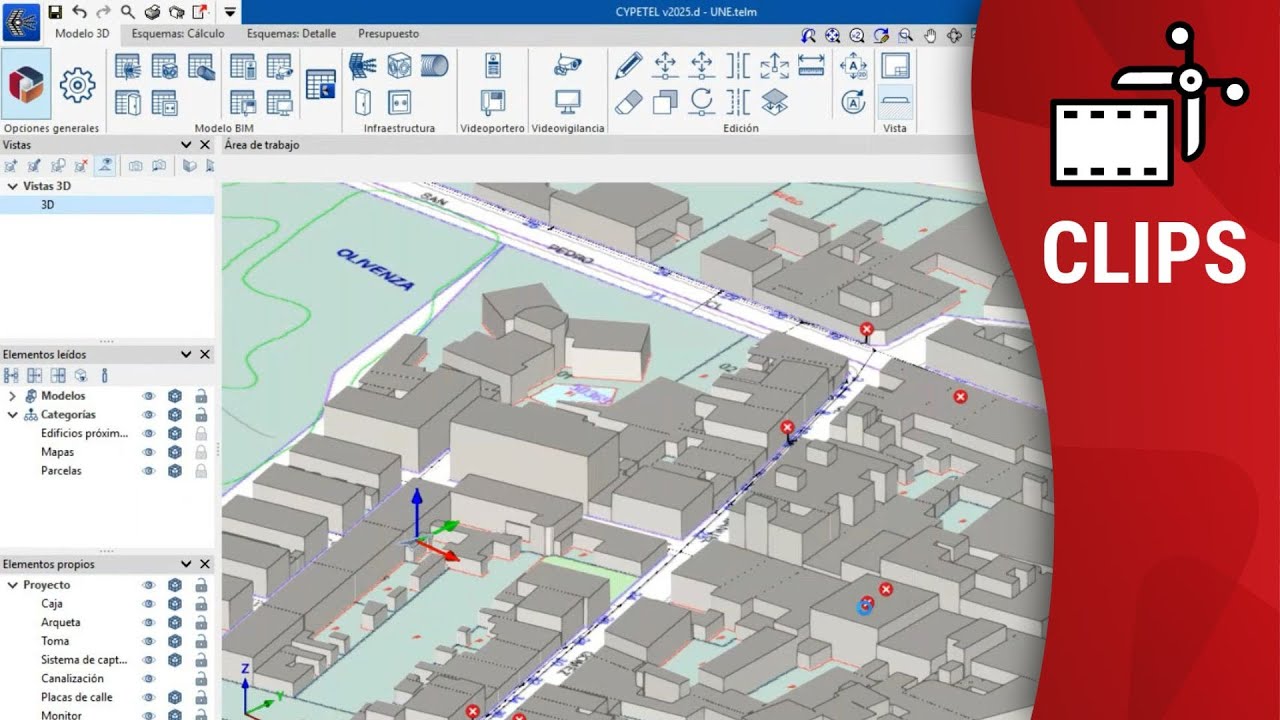 CYPETEL: Modelo 3D de la infraestructura de telecomunicaciones