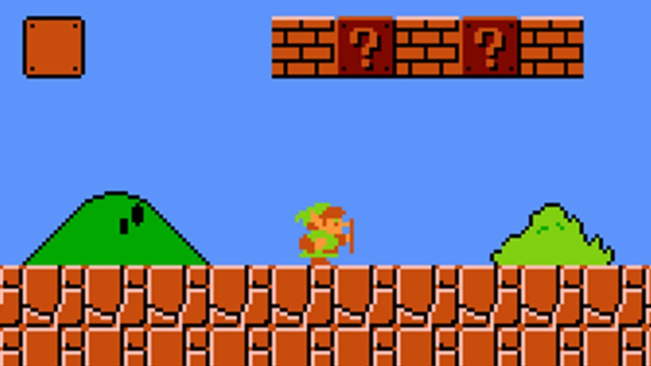 Super Mario Bros. Crossover - The Legend of Zelda as Link (PC) - Gameplay