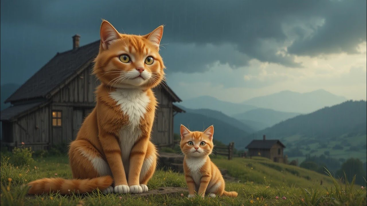 Two Beautiful Days of Mama Cat & Kitten 🐱🌧️🌻 | Rainy Day & Flower Garden Story
