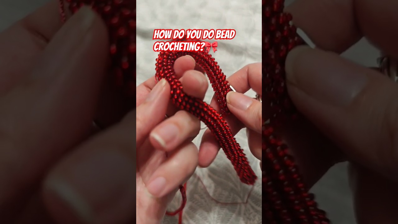 Bead crocheting❤️ #shorts #crochetwithbeads #crochettutorial #tutorials #crochet #beads #diycrafts