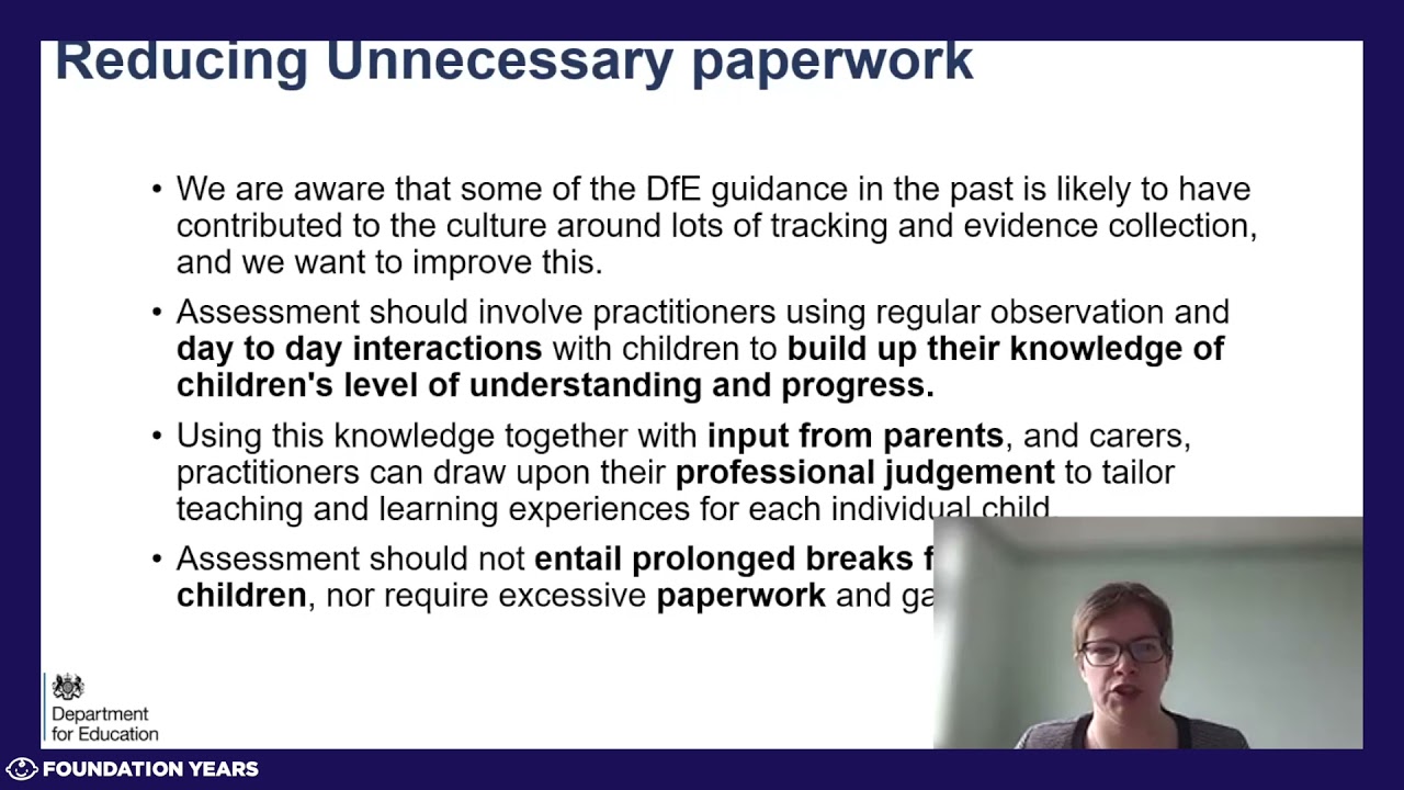 Foundation Years LED events: Reducing unnecessary paperwork - Department for Education