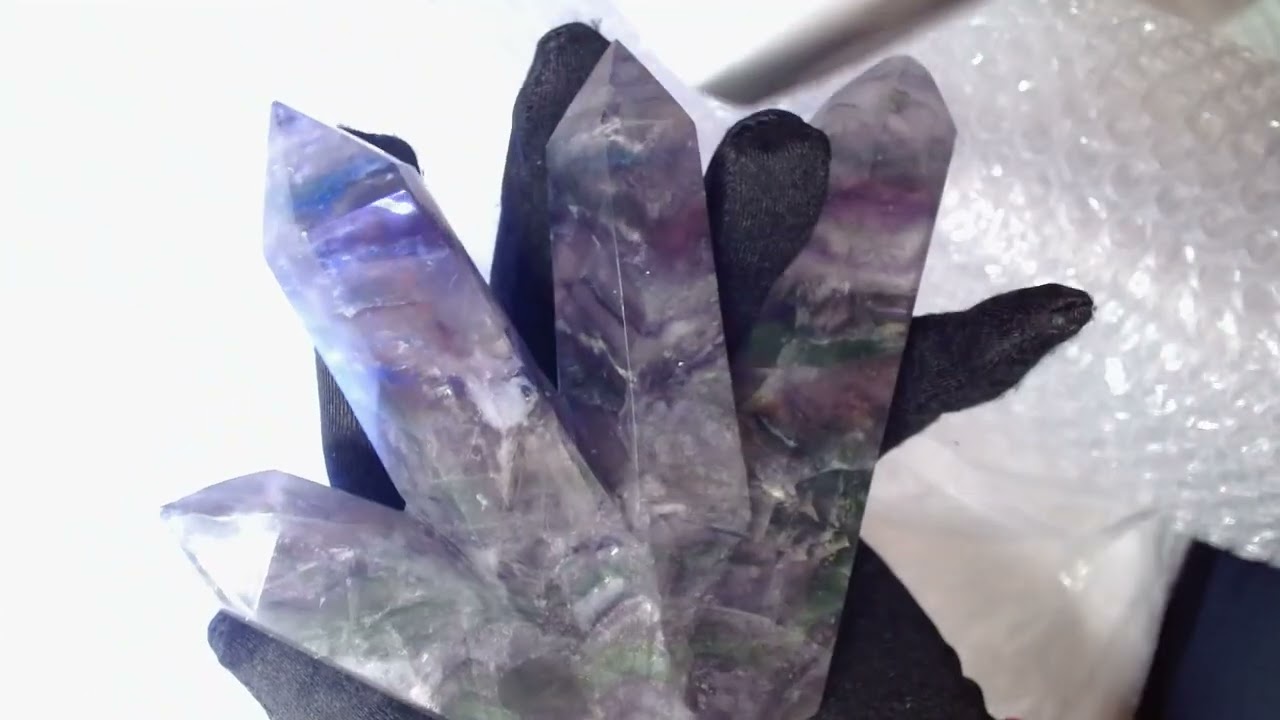 Crystal Unboxing of Pink Amethyst Free Form, Amethyst Sea Turtle, Malachite Frog, Raw Blue Fluorite